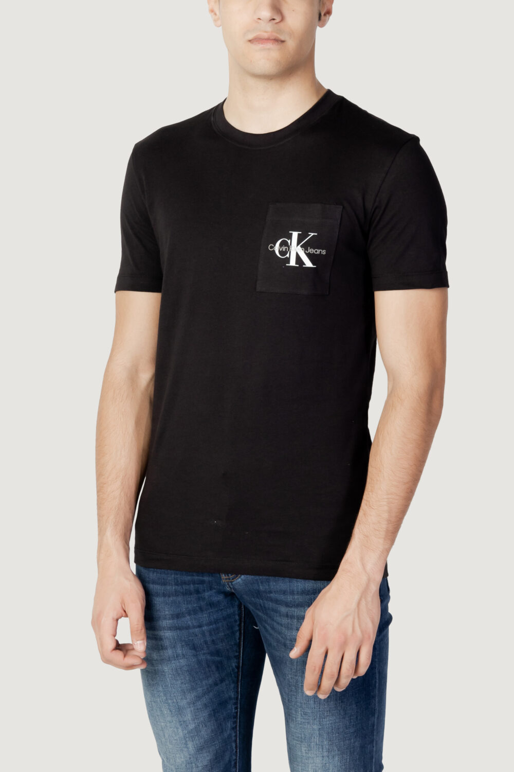 T-shirt Calvin Klein Jeans core monologo pocket slim tee Nero - Foto 1