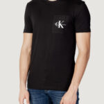 T-shirt Calvin Klein Jeans core monologo pocket slim tee Nero - Foto 1