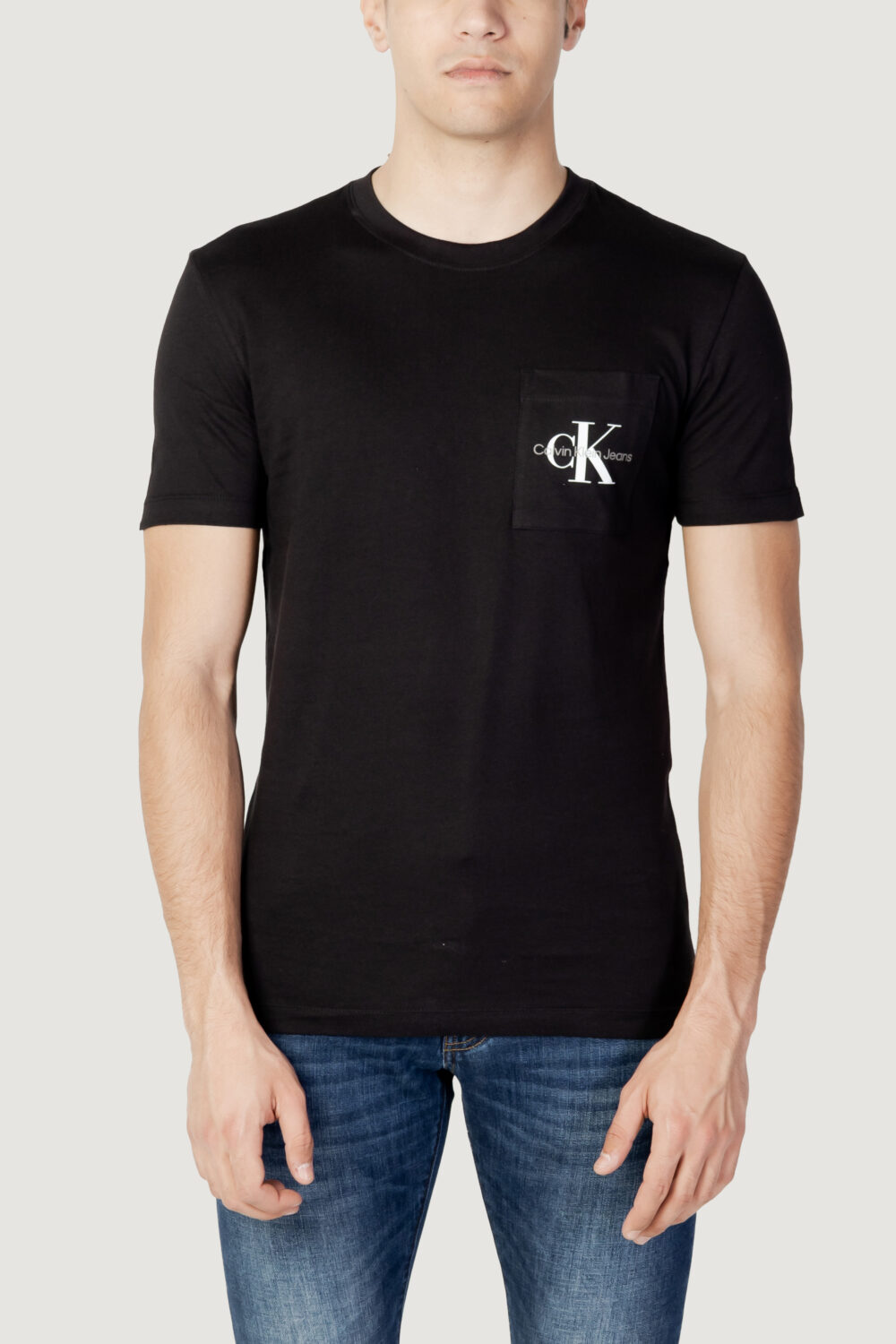 T-shirt Calvin Klein Jeans core monologo pocket slim tee Nero - Foto 5