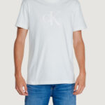 T-shirt Calvin Klein Jeans monologo applique Panna - Foto 1