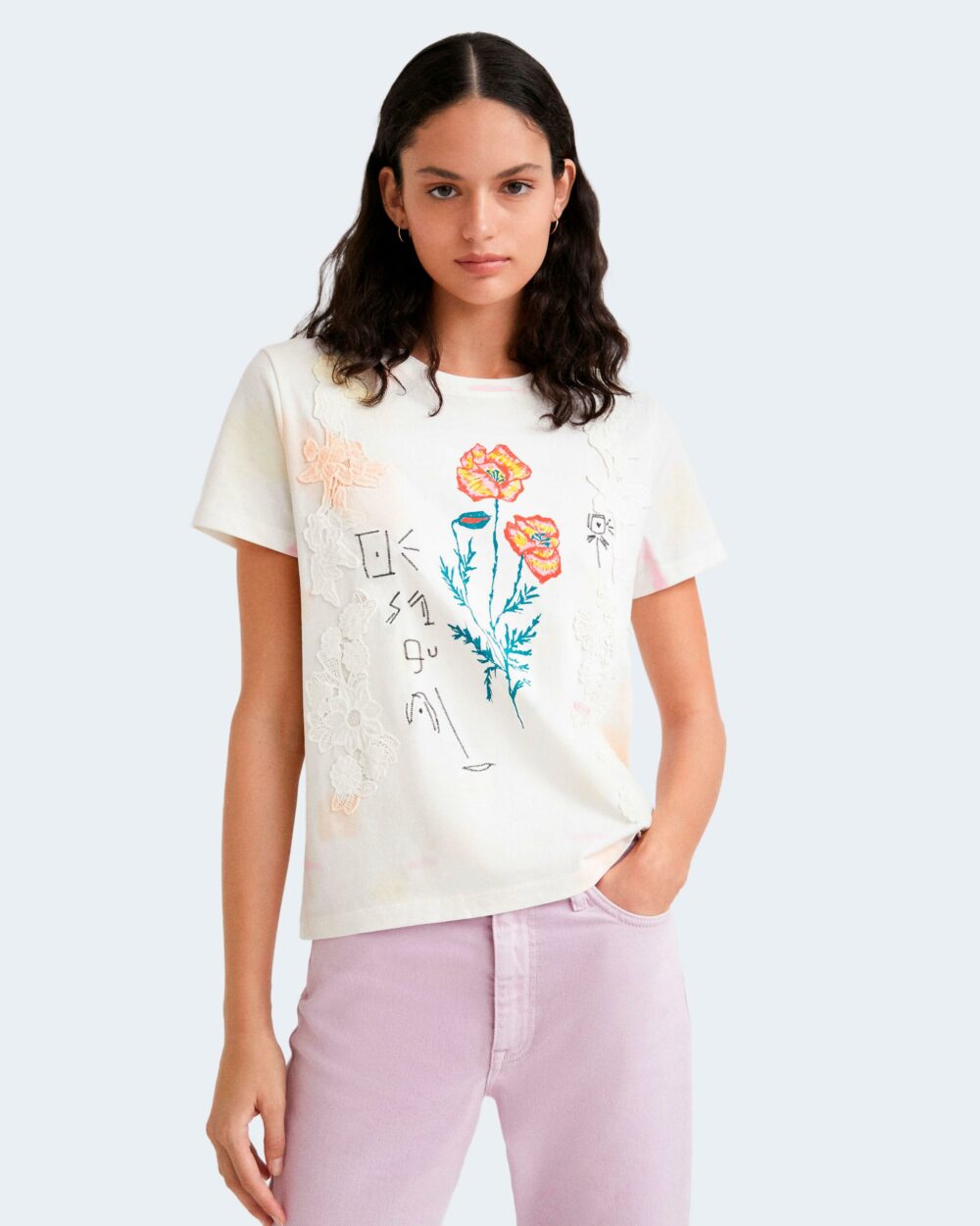 T-shirt Desigual ts altea Bianco - Foto 1