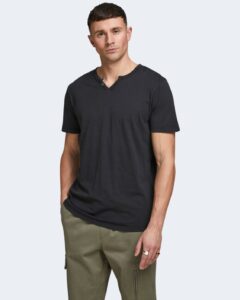 T-shirt Jack Jones esplit neck tee ss noos Nero - Foto 1