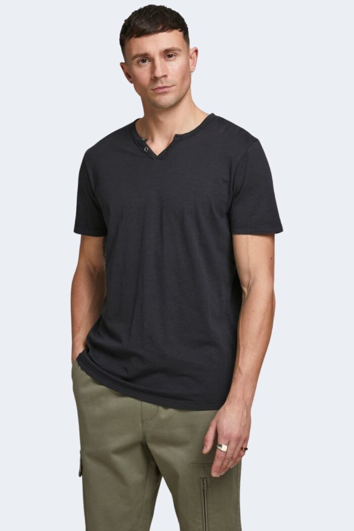 T-shirt Jack Jones esplit neck tee ss noos Nero