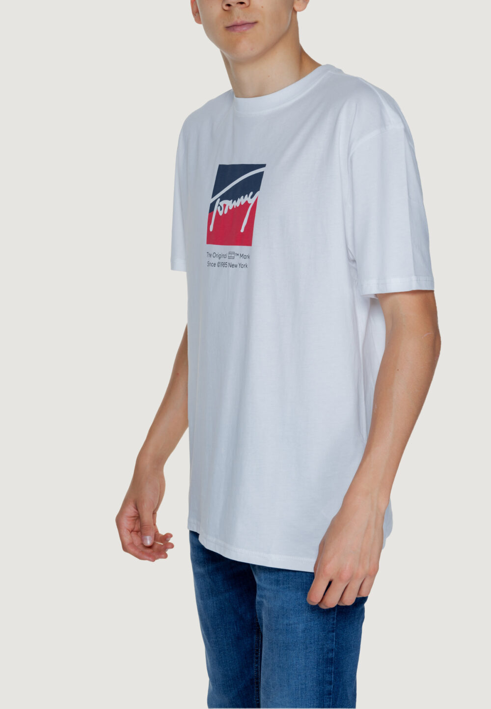 T-shirt Tommy Hilfiger Jeans tjm reg rwb dna tee Bianco - Foto 4