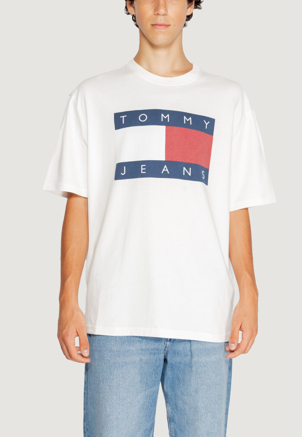 T-shirt Tommy Hilfiger Jeans tjm ovz big flag tee Bianco - Foto 1