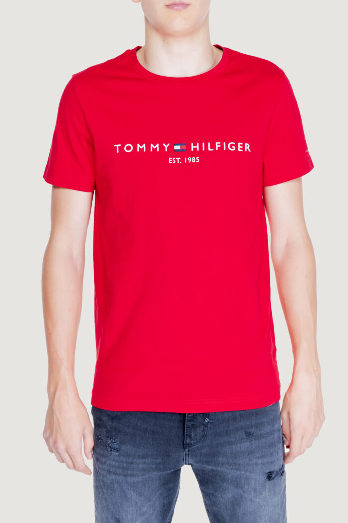 T-shirt Tommy Hilfiger tommy logo tee Rosso