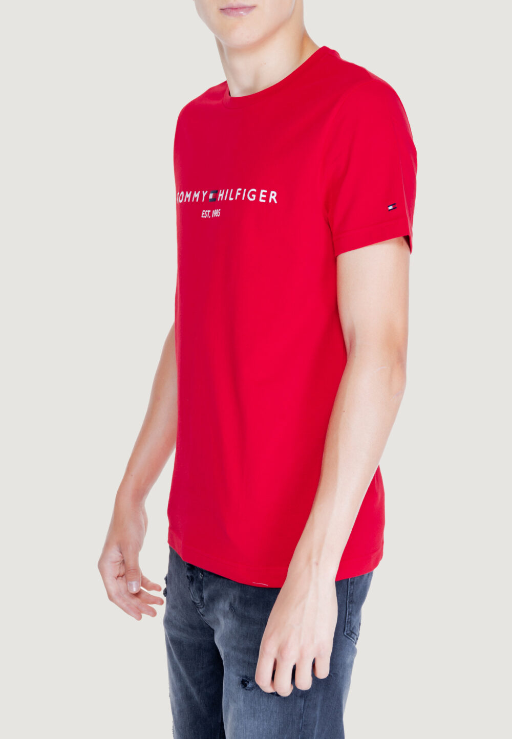 T-shirt Tommy Hilfiger tommy logo tee Rosso - Foto 3