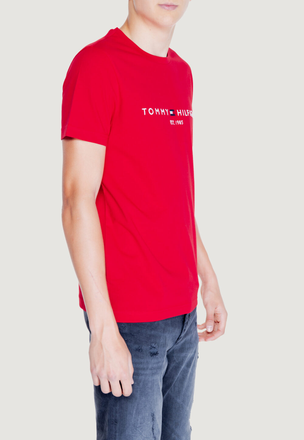 T-shirt Tommy Hilfiger tommy logo tee Rosso - Foto 4