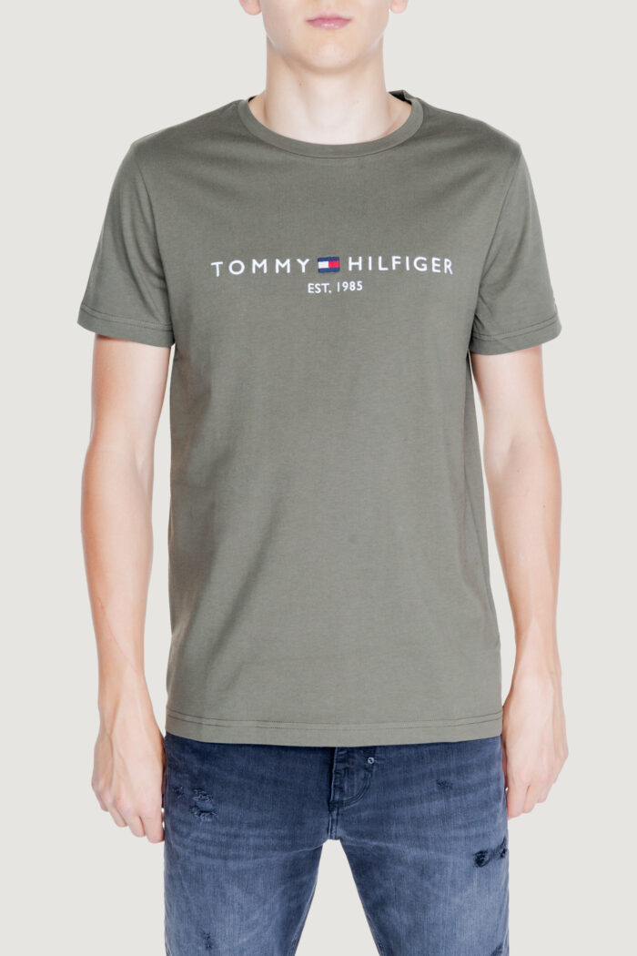 T-shirt Tommy Hilfiger tommy logo tee Verde Oliva