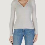 T-shirt manica lunga Guess ls kyla rib henley Panna - Foto 1