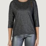 T-shirt manica lunga Vero Moda vmcora 3/4 Black Silver - Foto 1