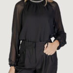 T-shirt manica lunga Vila Clothes vianlis high neck l/s top/r Nero - Foto 1