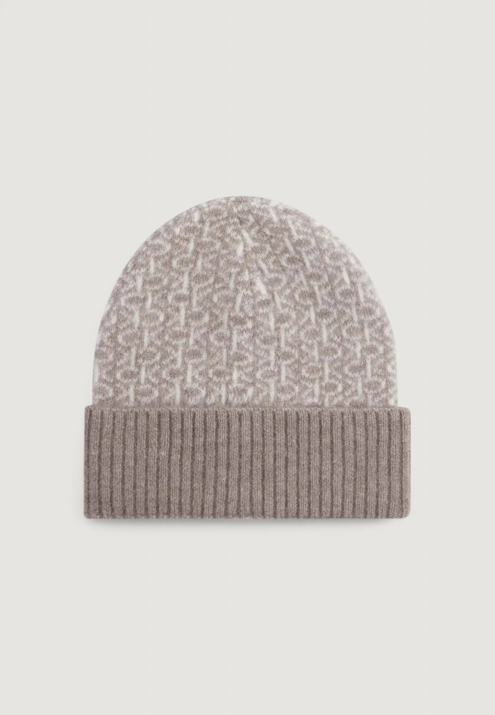 Berretto Calvin Klein monogram fold turn up beanie Beige - Bianco - Foto 1