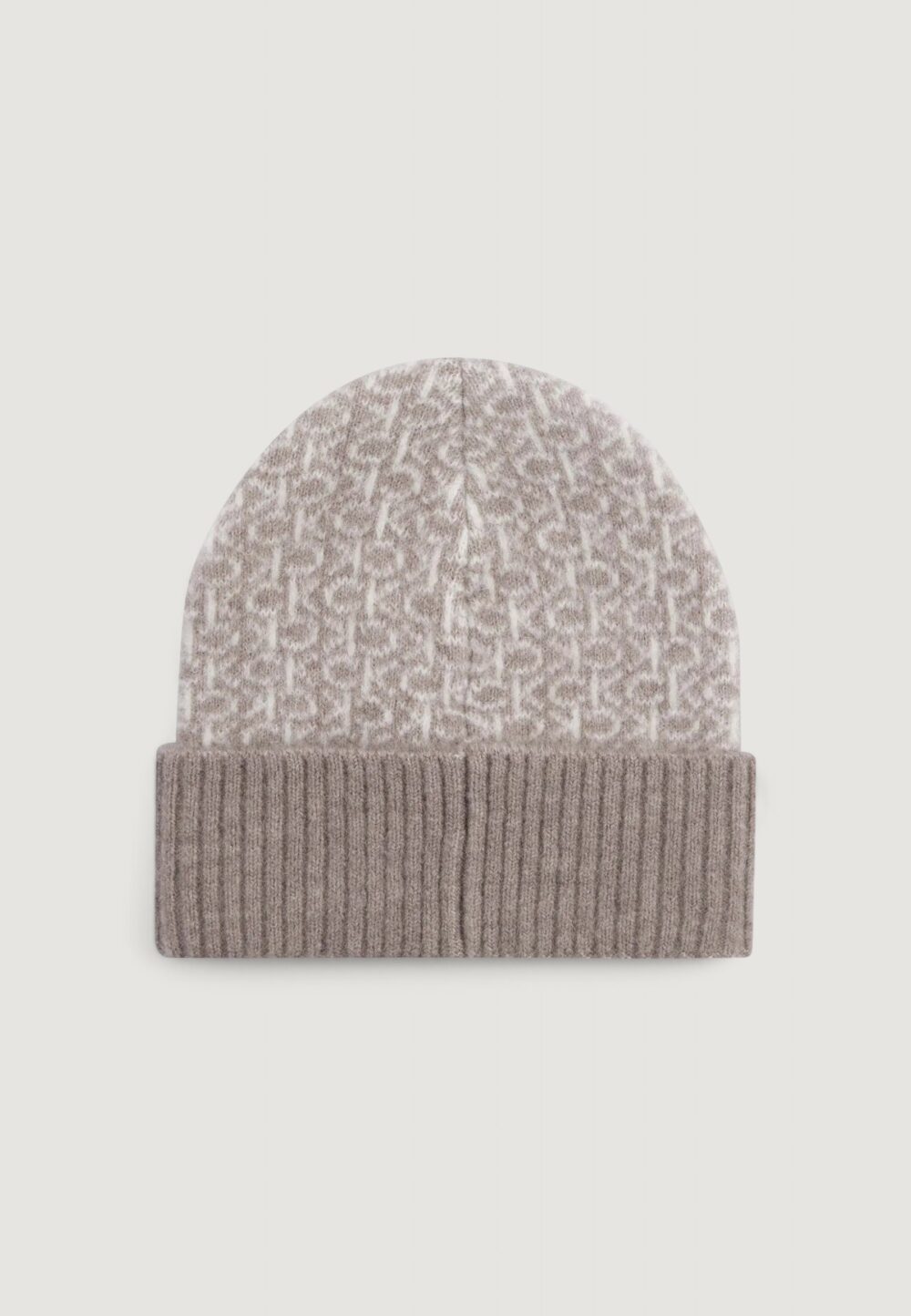 Berretto Calvin Klein monogram fold turn up beanie Beige - Bianco - Foto 3