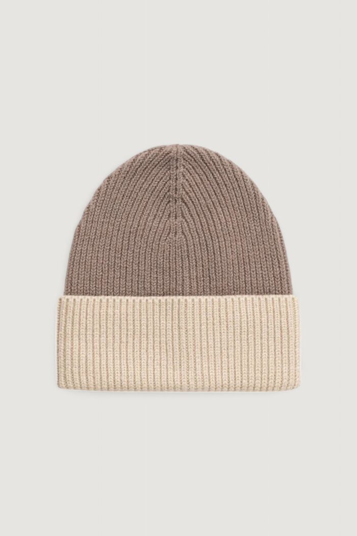 Berretto Calvin Klein ck metal two-tone chunky beanie Beige