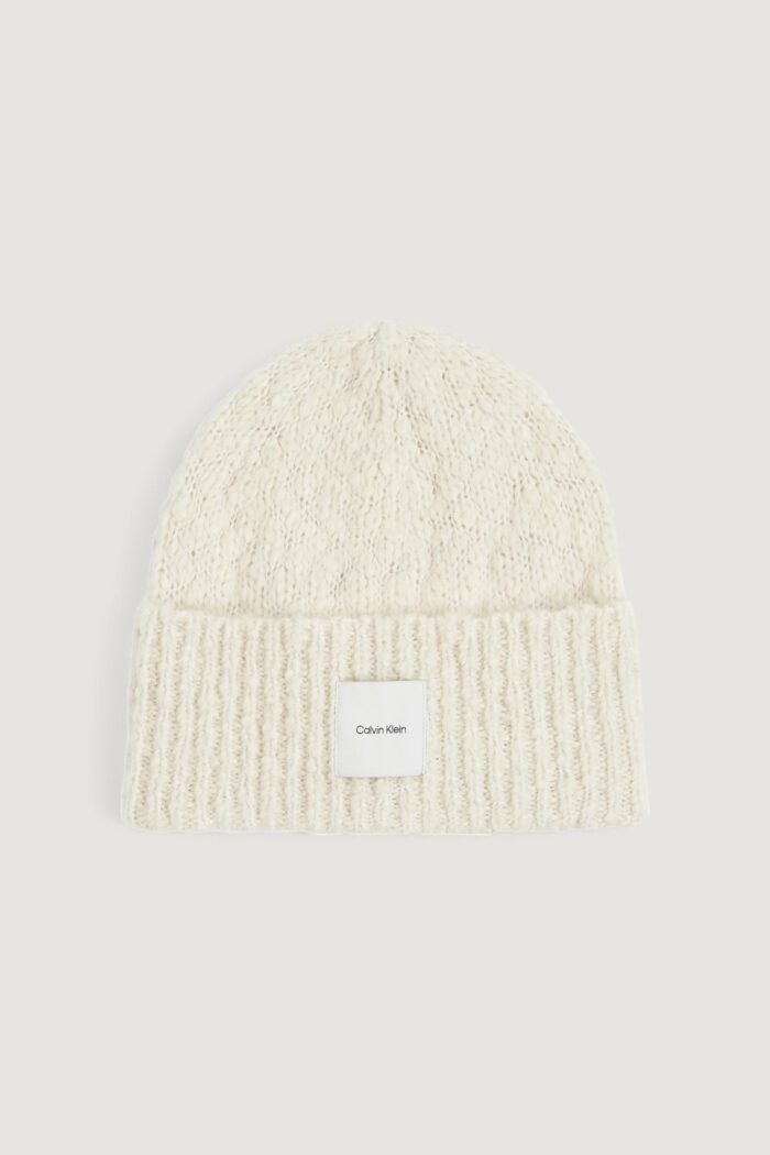 Berretto Calvin Klein soft boucle beanie Bianco