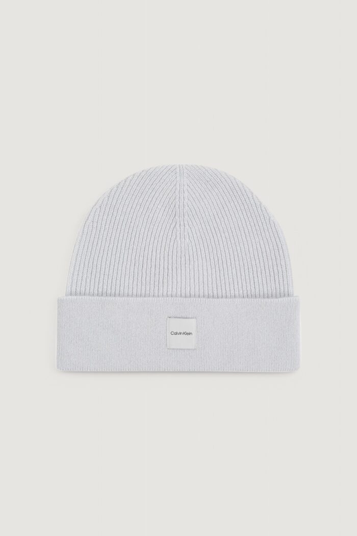 Berretto Calvin Klein cashmere chunky open rib beanie Grigio Chiaro