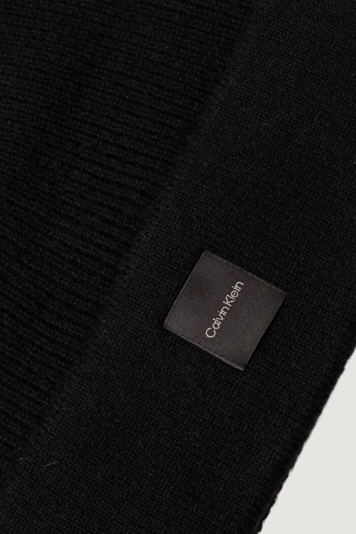 Berretto Calvin Klein cashmere chunky open rib beanie Nero