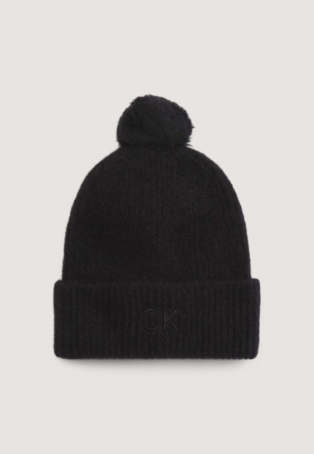 Berretto Calvin Klein ck embroidery airy pompom beanie Nero - Foto 1