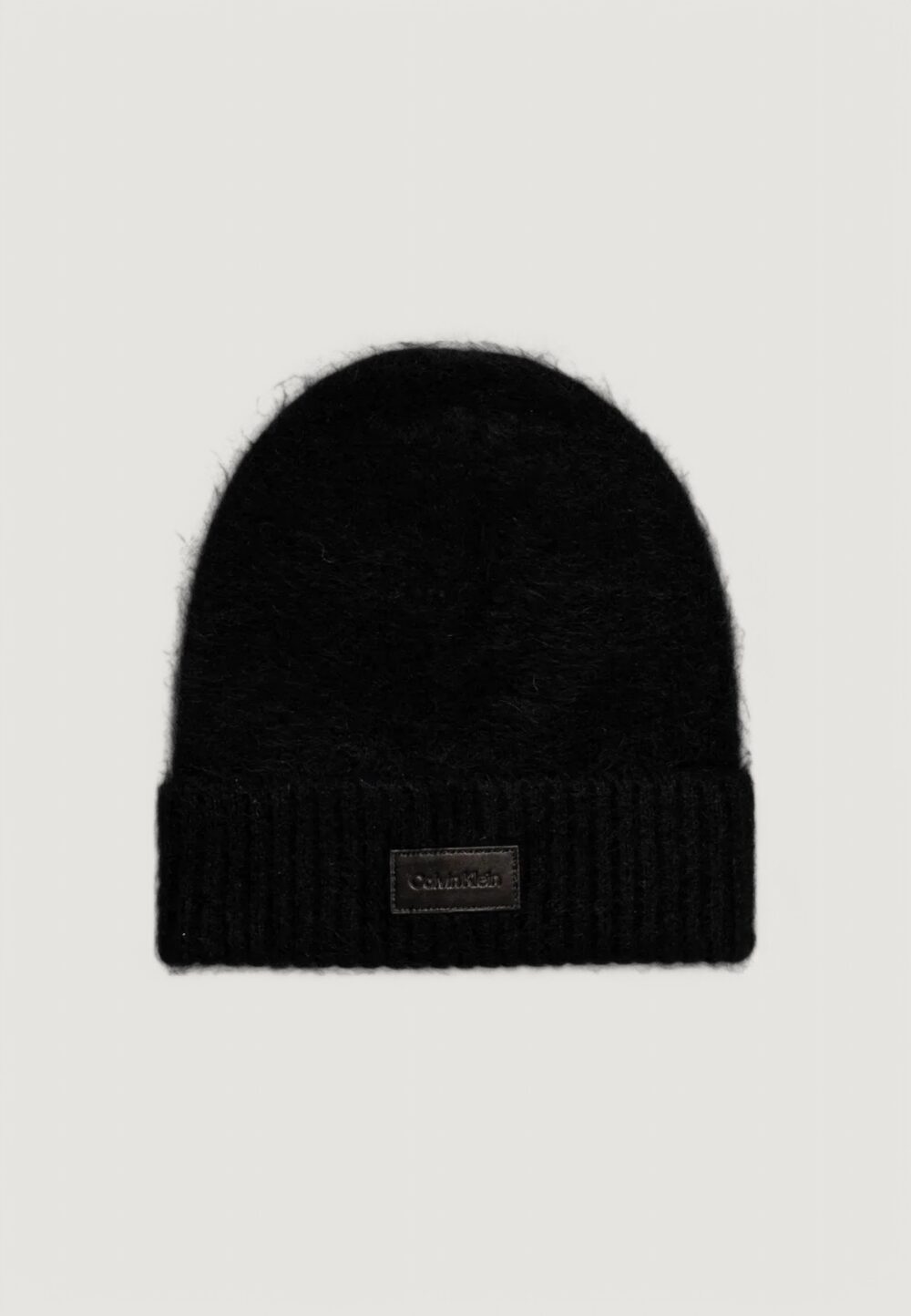 Berretto Calvin Klein leather patch airy beanie Nero - Foto 1