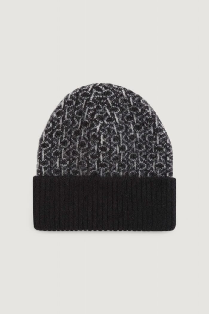 Berretto Calvin Klein monogram fold turn up beanie Nero