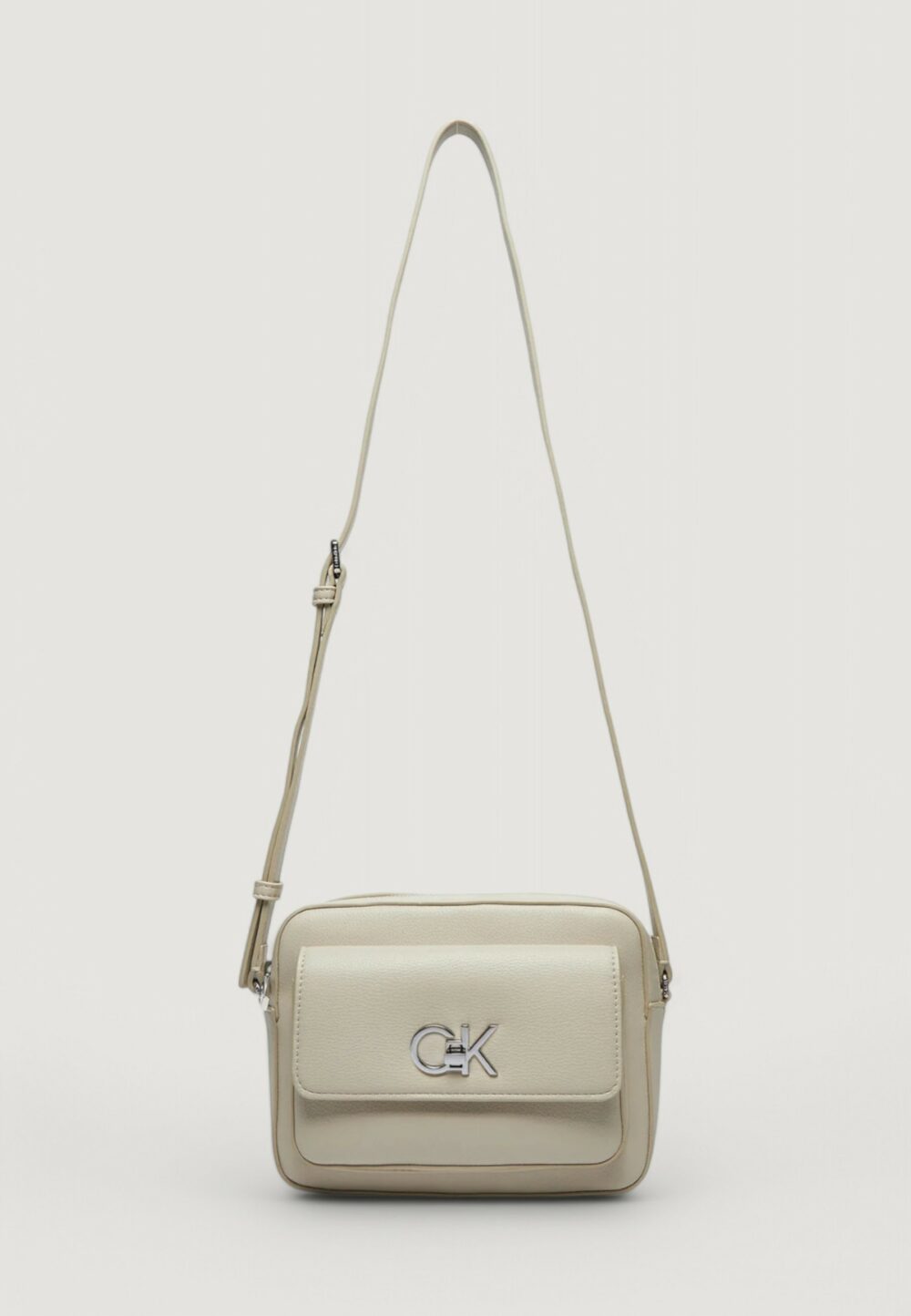 Borsa Calvin Klein re-lock camera w/flap_pbl Grigio Chiaro - Foto 1