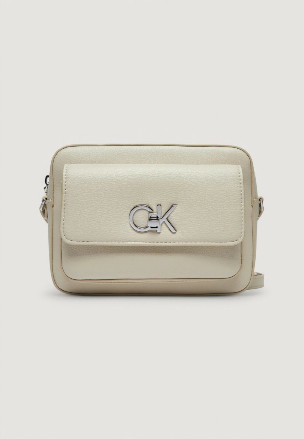 Borsa Calvin Klein re-lock camera w/flap_pbl Grigio Chiaro - Foto 3