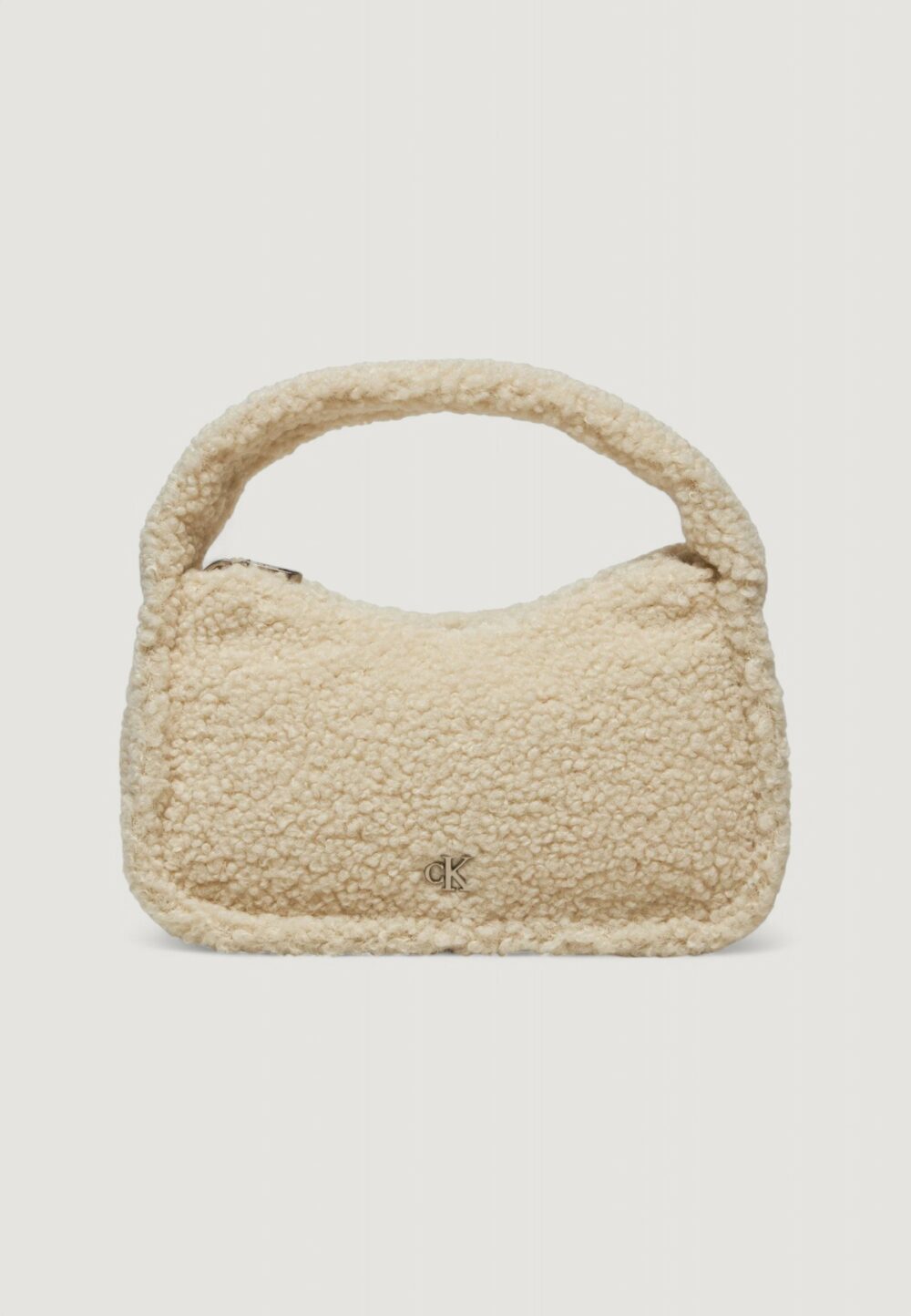 Borsa Calvin Klein Jeans sherpa mini zip Panna - Foto 1