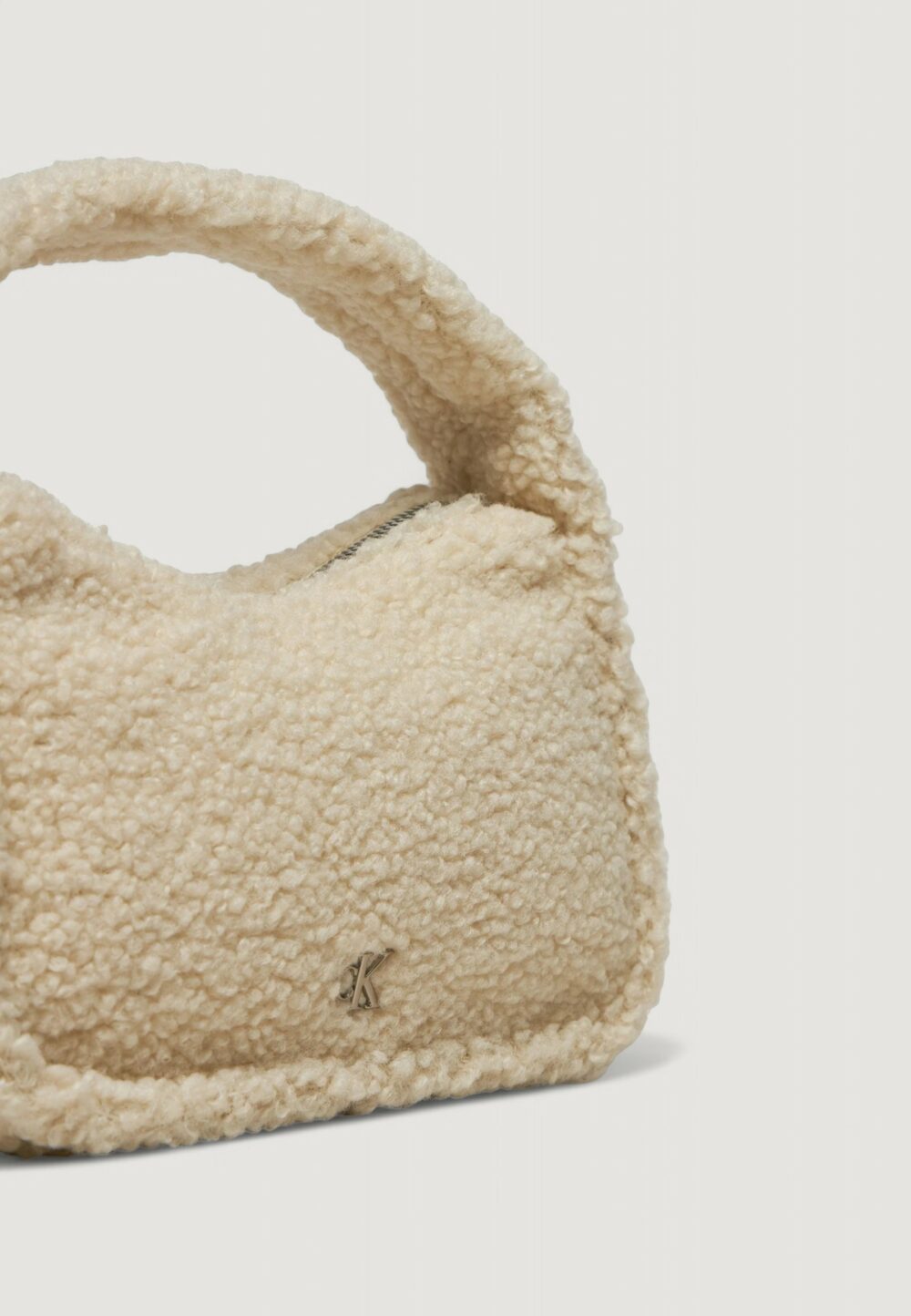 Borsa Calvin Klein Jeans sherpa mini zip Panna - Foto 5