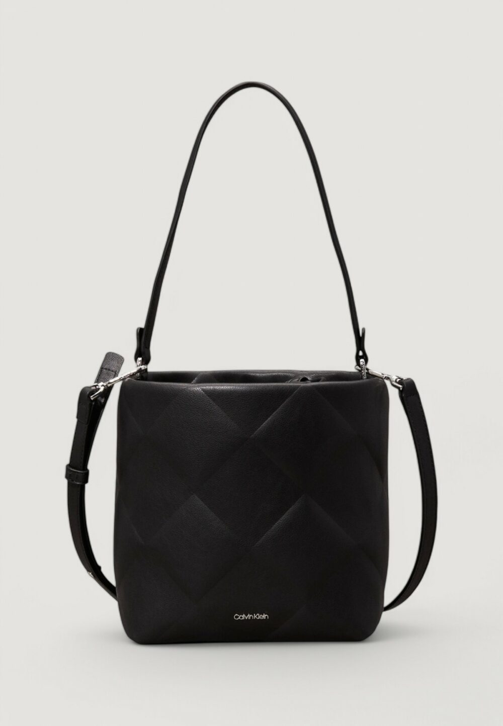 Borsa Calvin Klein diamond quilt bucket Nero - Foto 6