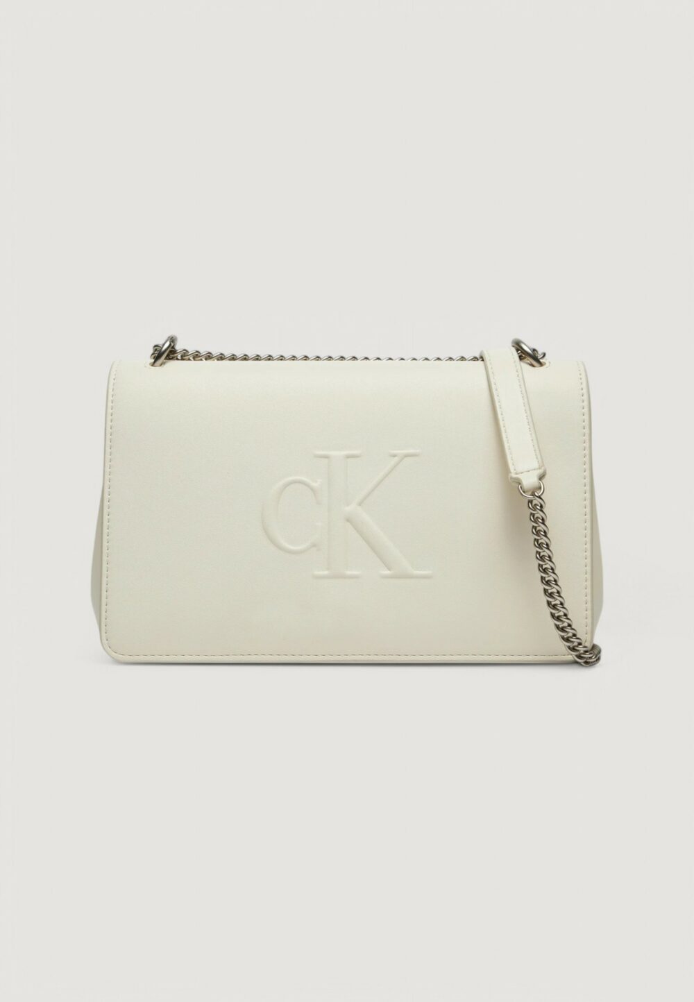 Borsa Calvin Klein sculpted ew flap25 deboss Panna - Foto 1