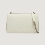 Borsa Calvin Klein sculpted ew flap25 deboss Panna - Foto 1