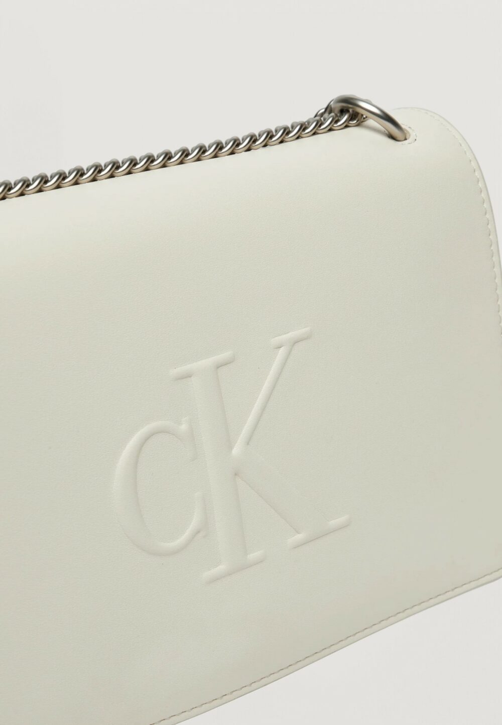 Borsa Calvin Klein sculpted ew flap25 deboss Panna - Foto 3