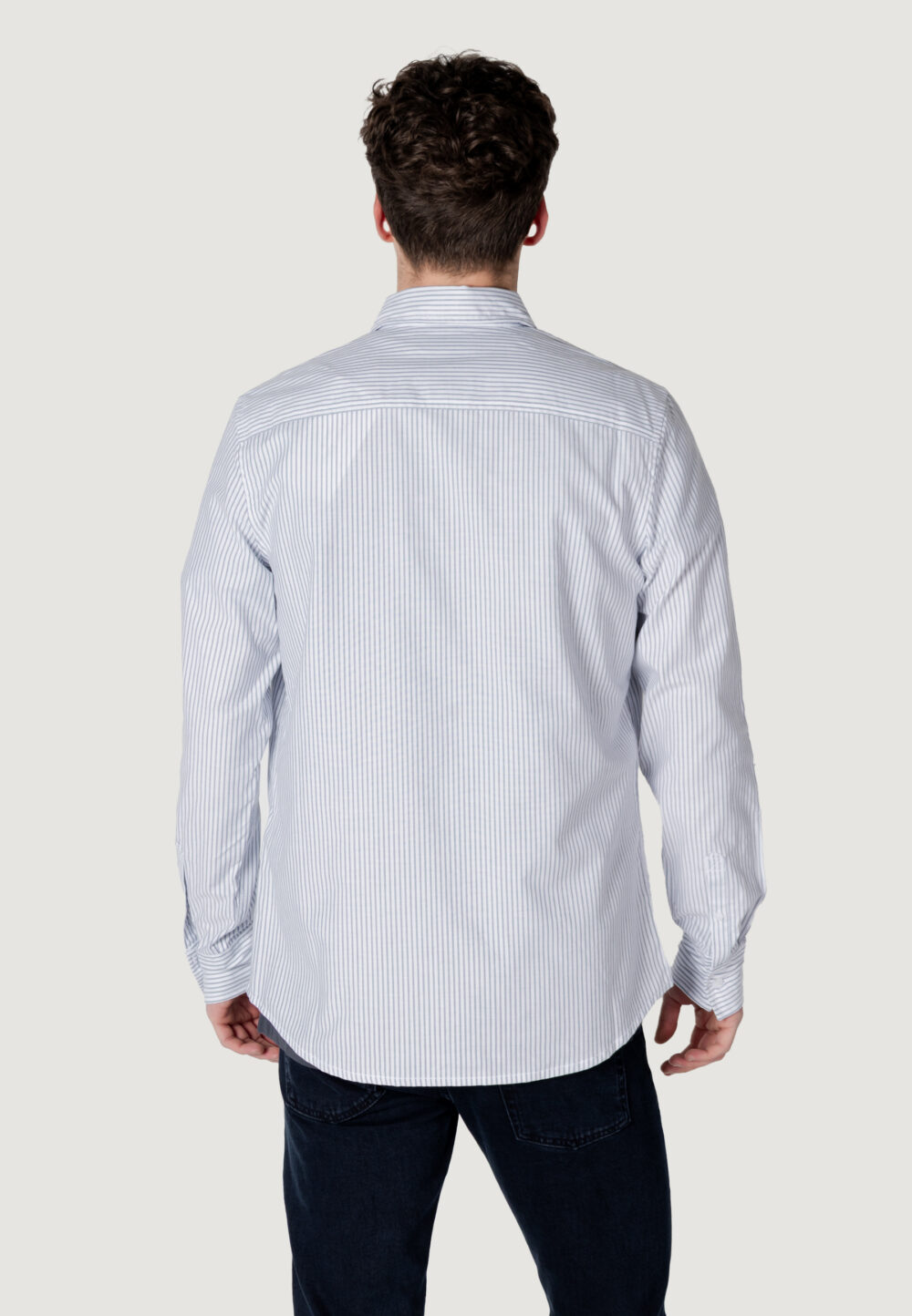 Camicia manica lunga Calvin Klein Jeans oxford shirt Bianco - Blu - Foto 4