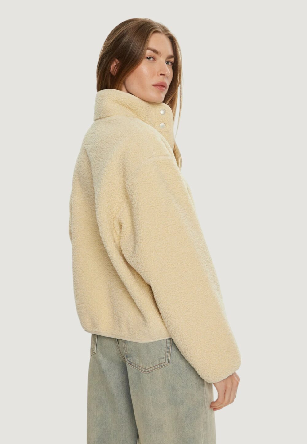 Cappotto Calvin Klein Jeans sherpa overshirt Panna - Foto 3