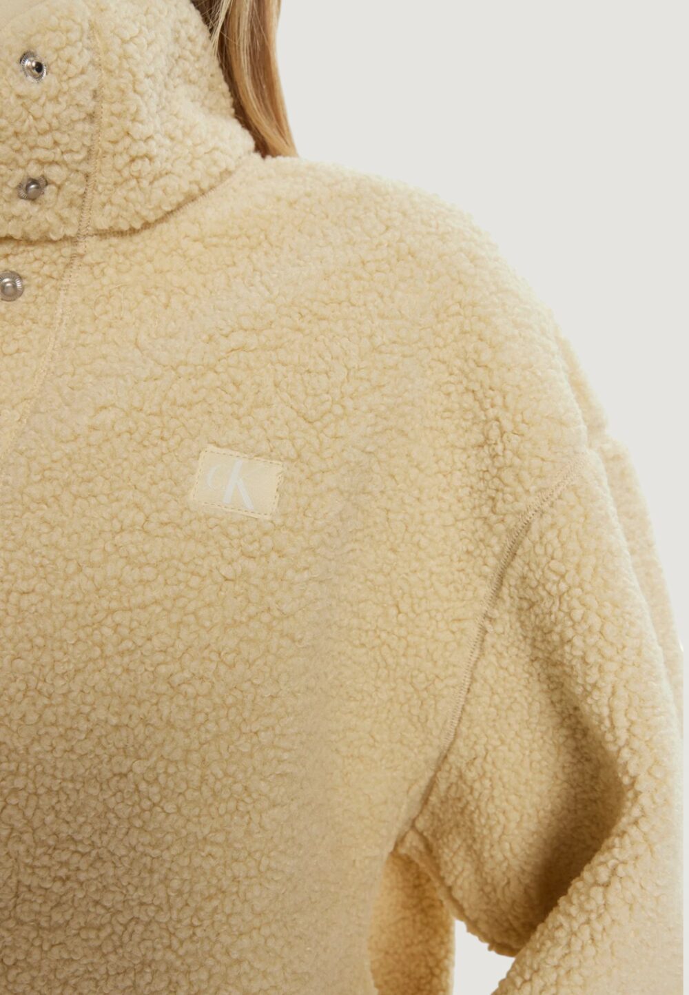 Cappotto Calvin Klein Jeans sherpa overshirt Panna - Foto 4