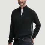 Cardigan Calvin Klein Jeans linear half zip swea Nero - Foto 1