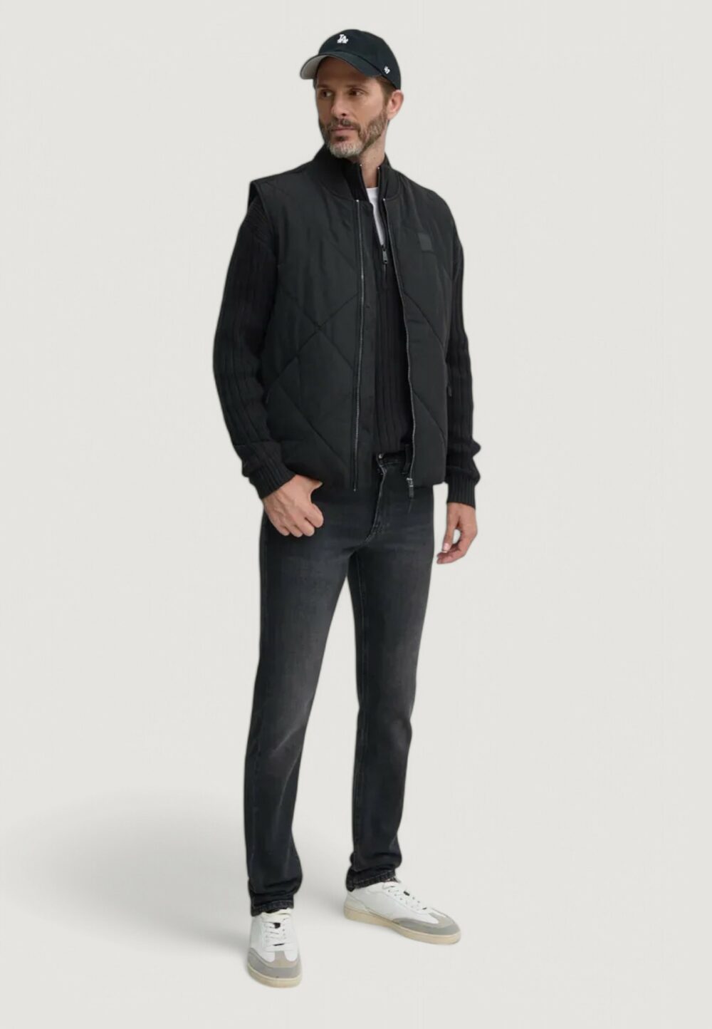 Cardigan Calvin Klein Jeans linear half zip swea Nero - Foto 2