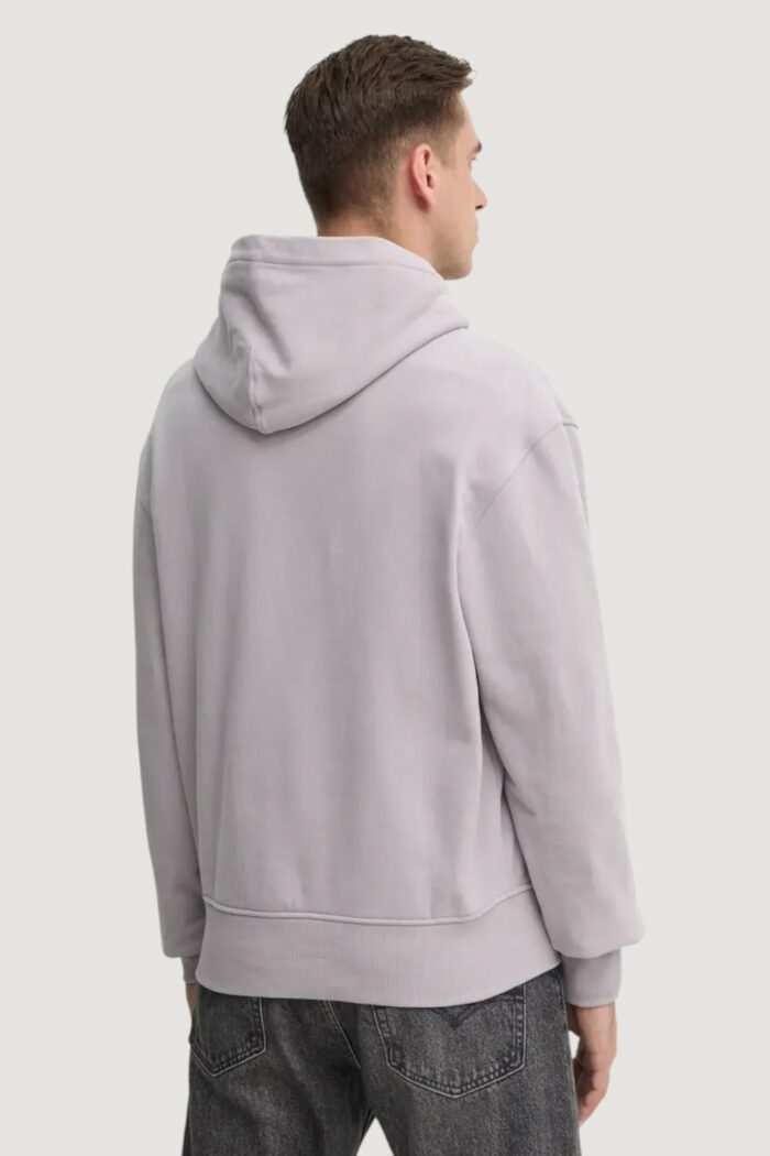 Felpa con cappuccio Calvin Klein Jeans embroidered box hood Lilla