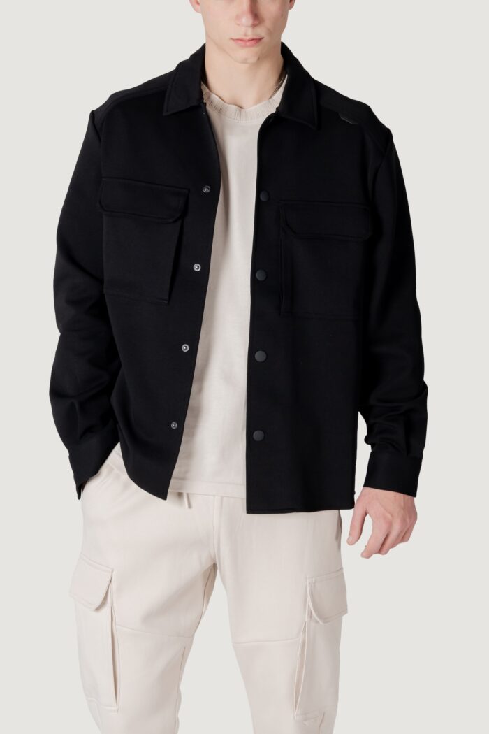 Felpa senza cappuccio Antony Morato regular fit with logoed rubber flag Nero