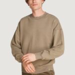 Felpa senza cappuccio Calvin Klein Jeans washed heavy crew ne Beige - Foto 1