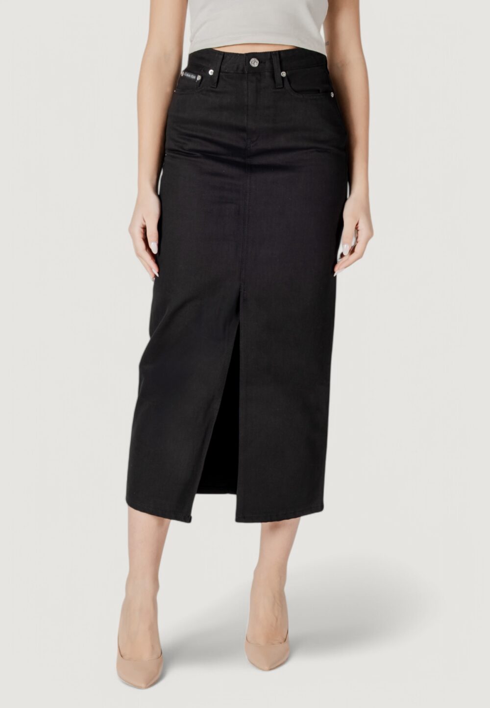 Gonna lunga Calvin Klein Jeans maxi denim skirt Nero - Foto 2