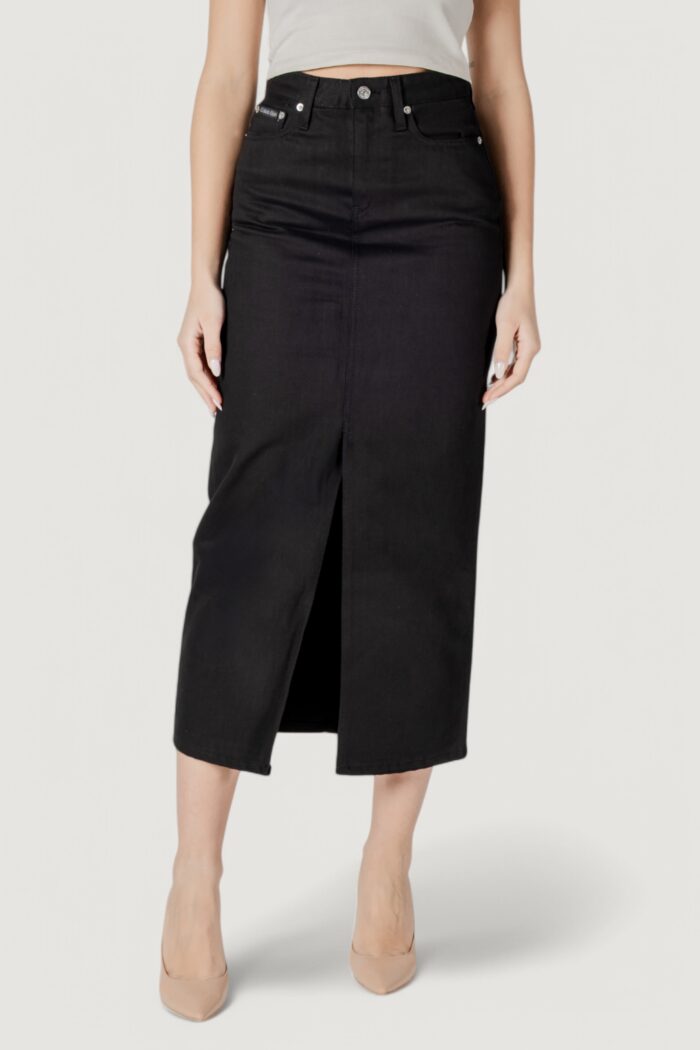 Gonna lunga Calvin Klein Jeans maxi denim skirt Nero