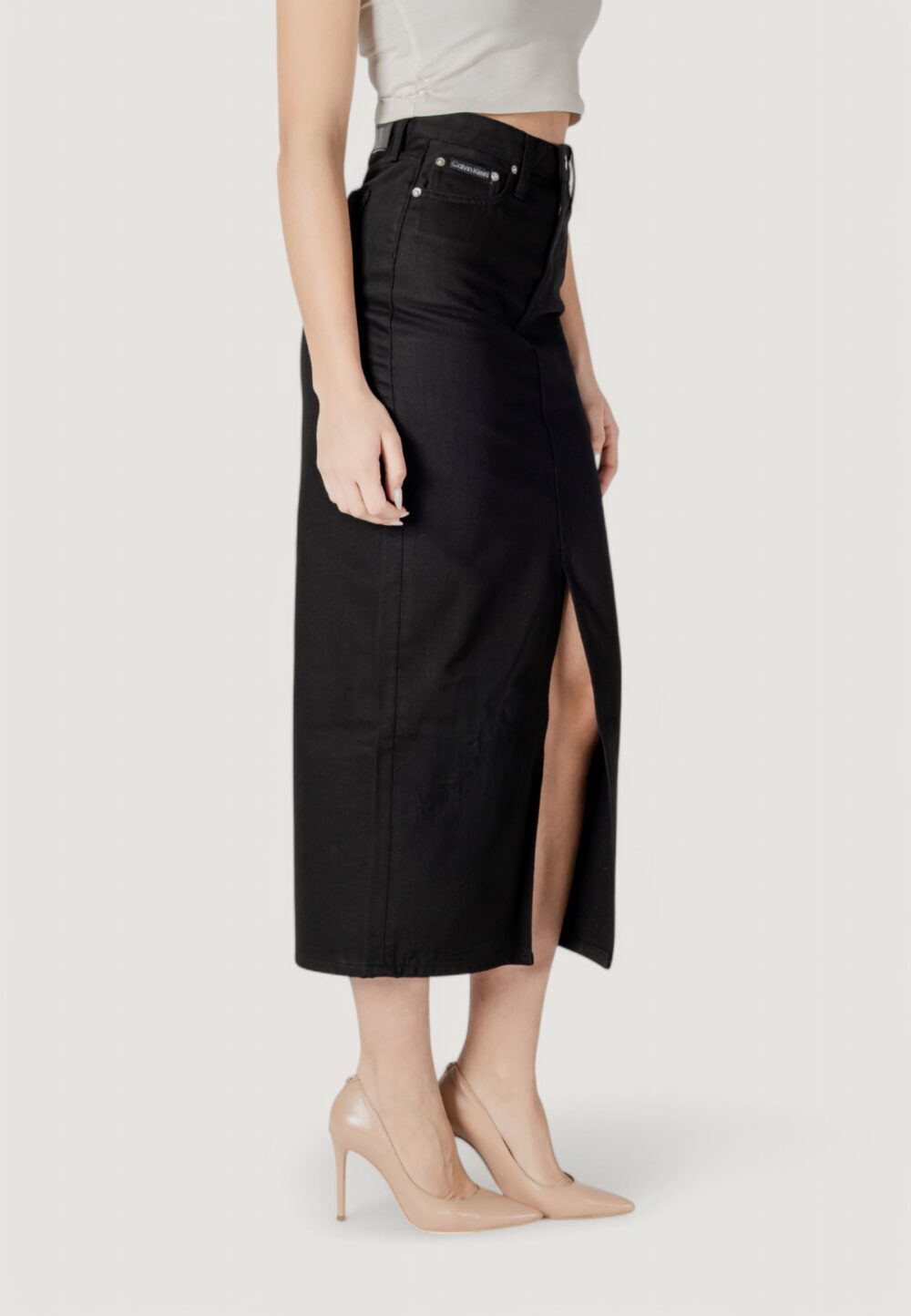 Gonna lunga Calvin Klein Jeans maxi denim skirt Nero - Foto 4