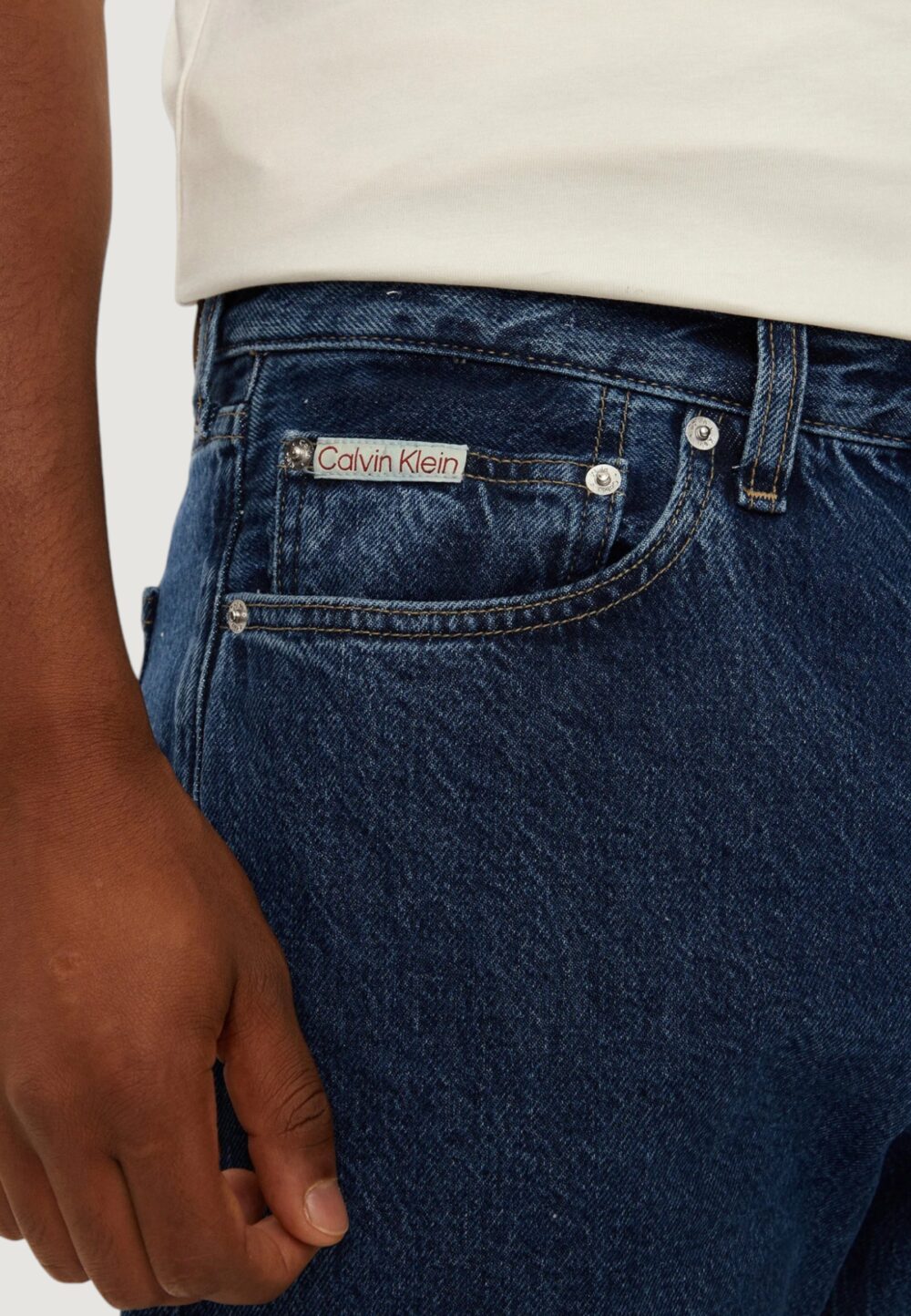 Jeans Calvin Klein Jeans standard straight Blue Denim Scuro - Foto 3