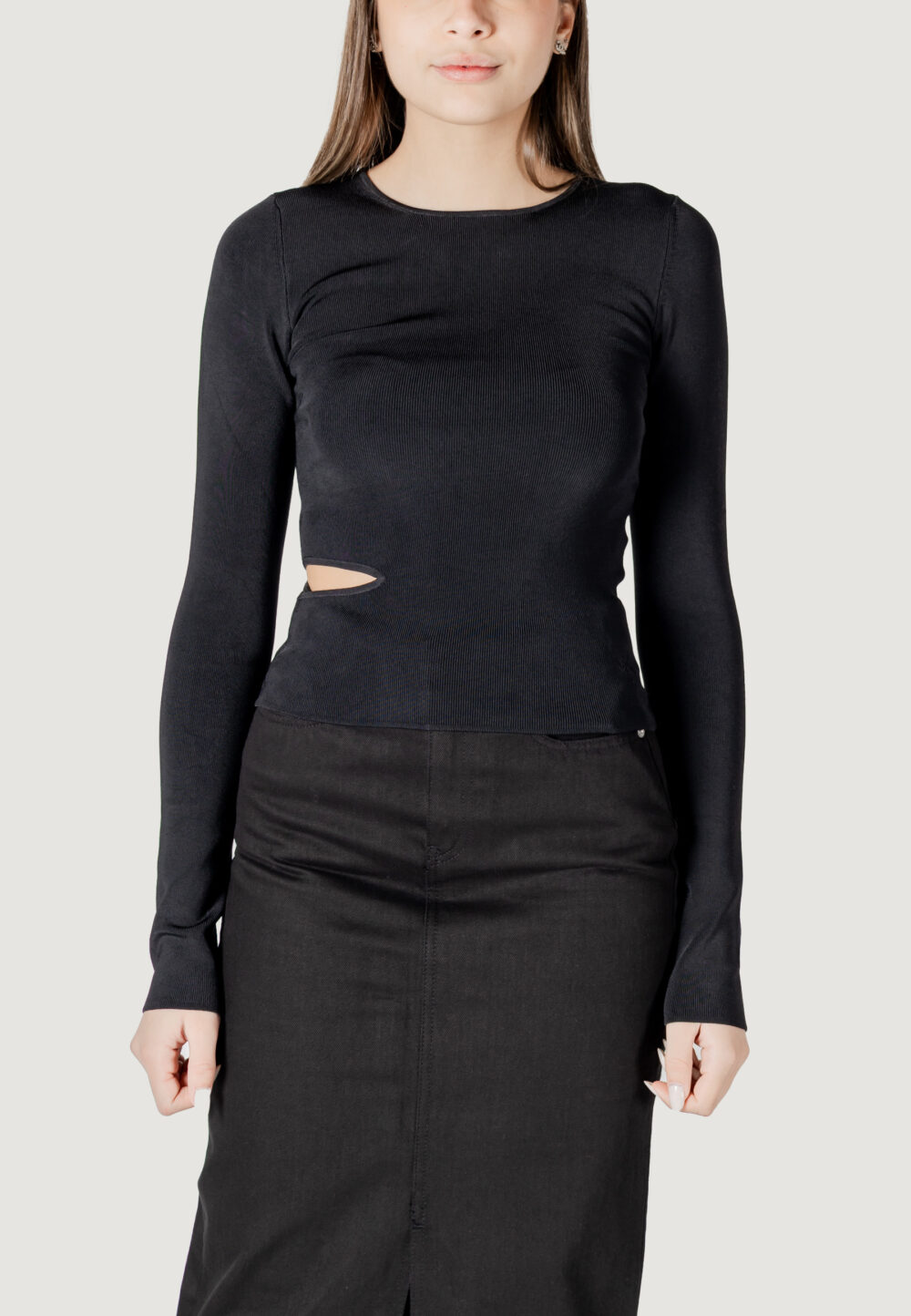 Maglia Calvin Klein Jeans cut out detail ls sw Nero - Foto 5