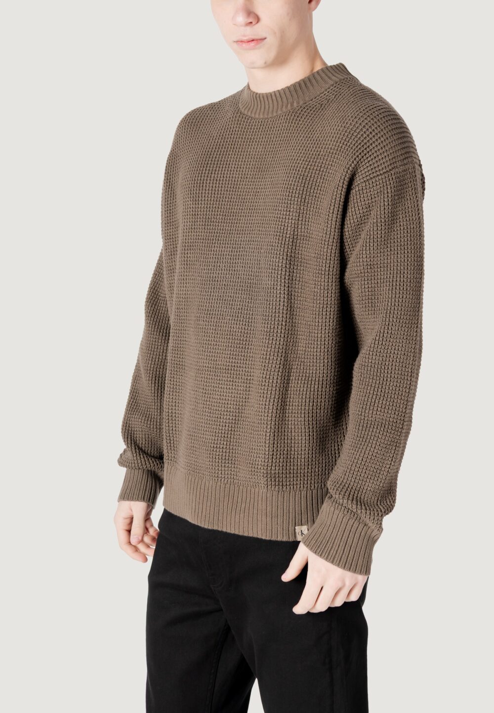 Maglione Calvin Klein Jeans chunky texture sweat Beige scuro - Foto 2