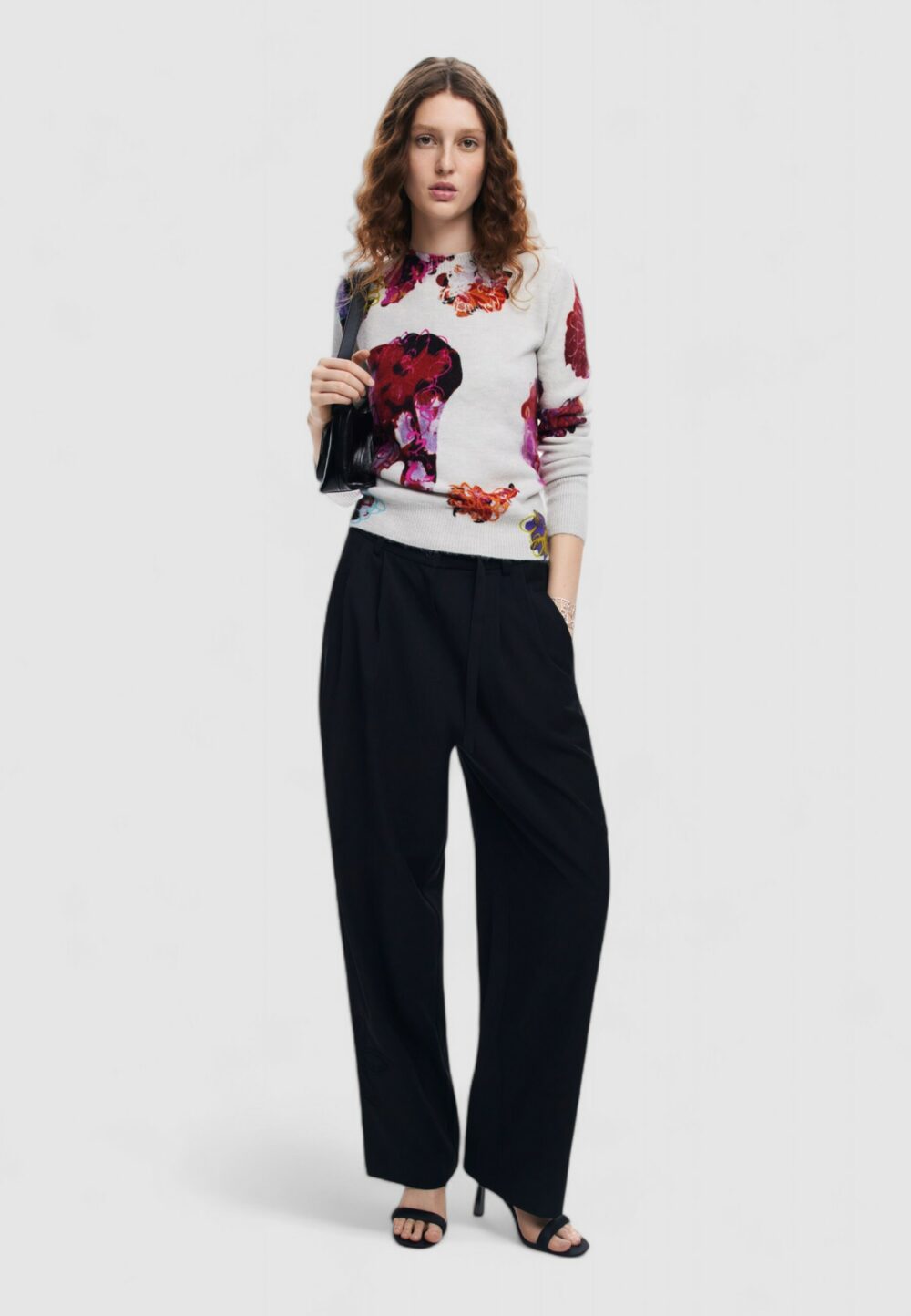 Maglione Desigual jers_maxflower scribbl Grigio - Foto 3