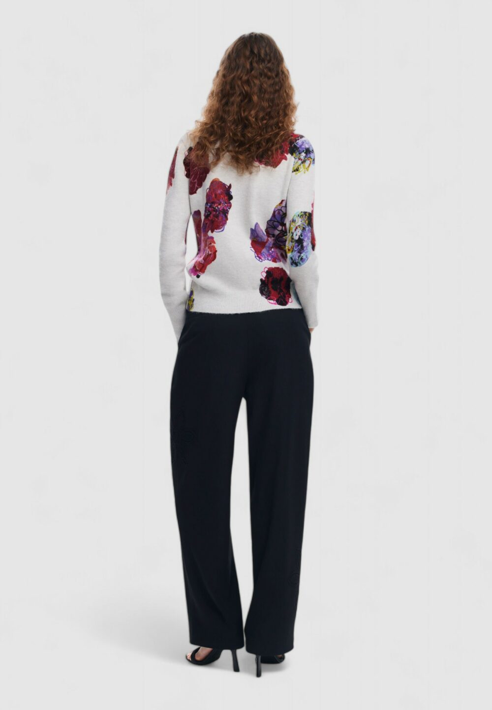 Maglione Desigual jers_maxflower scribbl Grigio - Foto 4