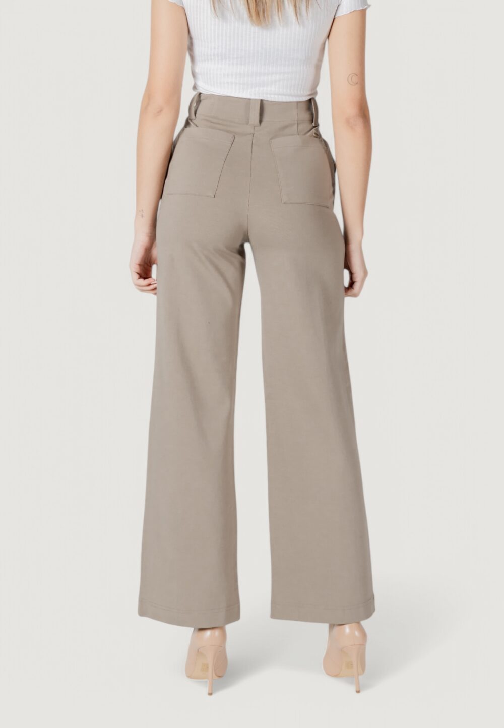 Pantaloni a palazzo Calvin Klein Jeans loose milano pant Beige - Foto 4